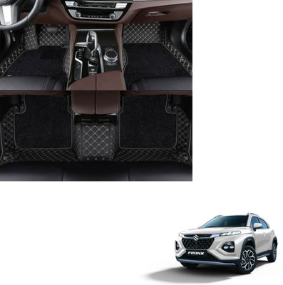 Autoclow Leatherite 7D Mat For  Maruti Suzuki Fronx(Gold, Black)