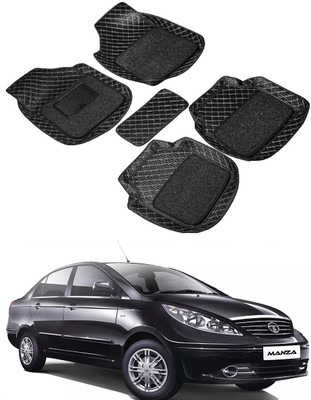 ARNEJA Leatherite 7D Mat For  Tata Manza(Black)
