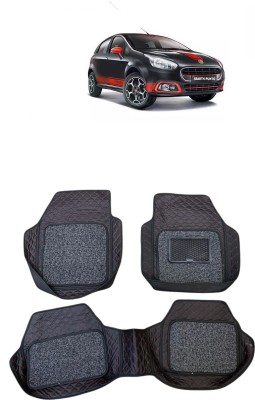 ARNEJA Leatherite 7D Mat For  Fiat Abarth Punto(Red, Black)