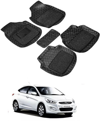 arneja trading company Leatherite 7D Mat For  Hyundai Verna Fluidic(Black)