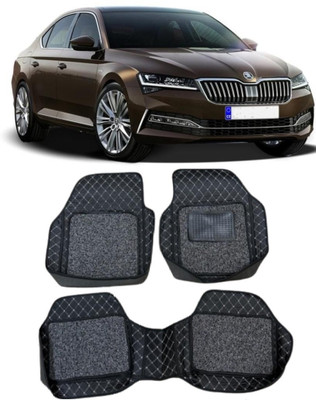 Arnejas Leatherite 7D Mat For  Skoda Superb(Silver, Black)