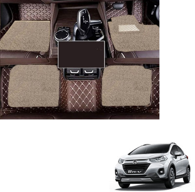 Autoclow Leatherite 7D Mat For  Honda WRV(Brown, Beige)