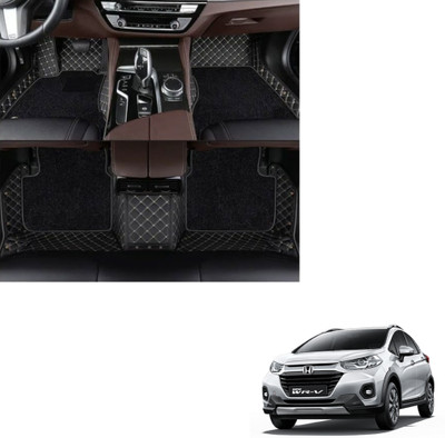 Autoclow Leatherite 7D Mat For  Honda WRV(Gold, Black)