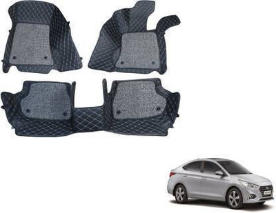 KUNTAIL ENTERPRISES Leather 7D Mat For  Hyundai Verna(Black)