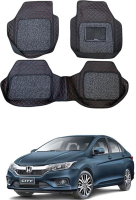 ARNEJA Leatherite 7D Mat For  Honda City i-Vtec(Red, Black)