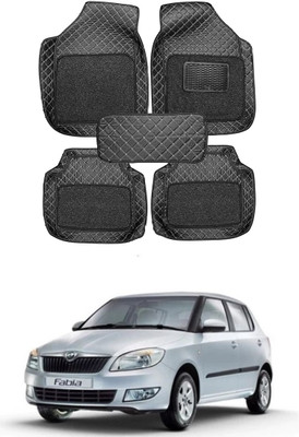arneja trading company Leatherite 7D Mat For  Skoda Fabia(Silver, Black)
