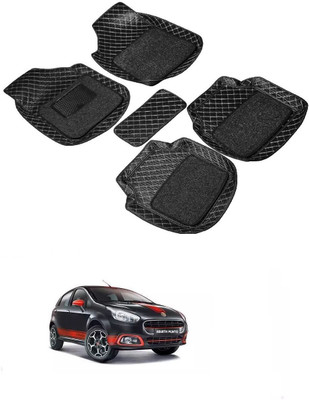TOFIT ENTERPRISE Leatherite 7D Mat For  Fiat Abarth Punto(Black)