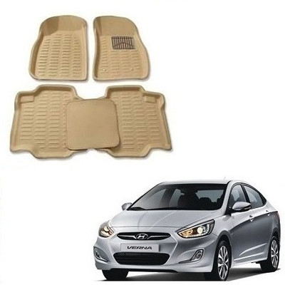 KBTR Plastic 3D Mat For  Hyundai Verna Fluidic(Beige)