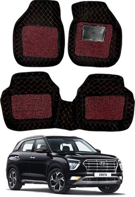 Autorepute PVC 7D Mat For  Hyundai Creta(Red, Black)