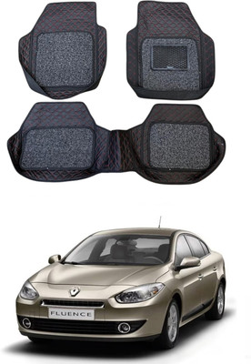 ARNEJA Leatherite 7D Mat For  Renault Fluence(Red, Black)