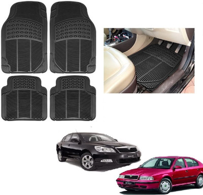 ROSHNEER ENTERPRISES Rubber Standard Mat For  Skoda Octavia(Black)