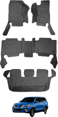 Auto Hub Leatherite 7D Mat For  Toyota New Fortuner(Black)