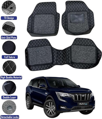 GENFRID Leather 7D Mat For  Mahindra XUV700(Silver, Black)