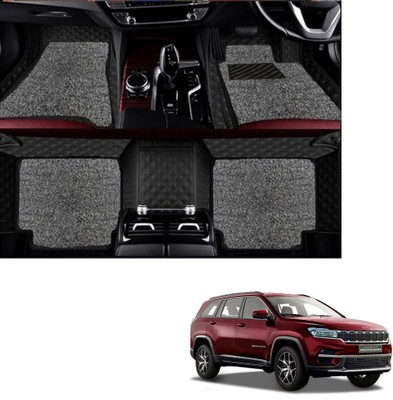 Autoclow Leatherite 7D Mat For  Jeep Meridian(Black, Silver)