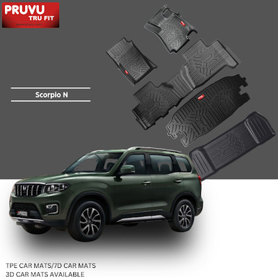 pruvu TPV 3D Mat For  Mahindra Scorpio N (7 Seater)(Black)