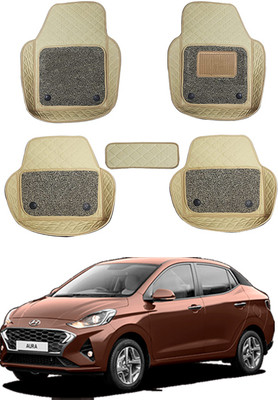 MATIES Leatherite 7D Mat For  Hyundai Aura(Beige)