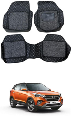 Arnejas Leatherite 7D Mat For  Hyundai Creta(Silver, Black)
