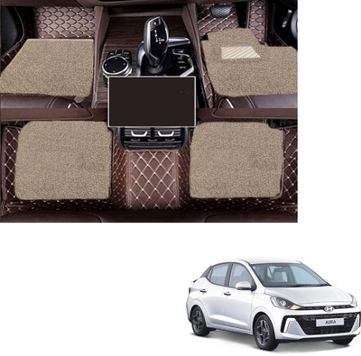 Autoclow Leatherite 7D Mat For  Hyundai Aura(Brown, Beige)