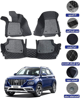 onefit enterprises Leatherite 7D Mat For  Hyundai Venue(Black)