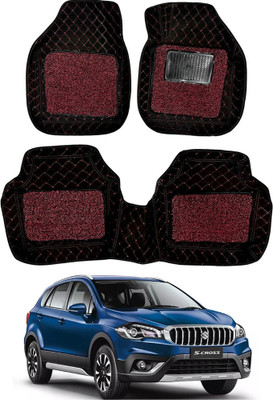 Autorepute Leather 7D Mat For  Maruti Suzuki S-Cross(Red, Black)