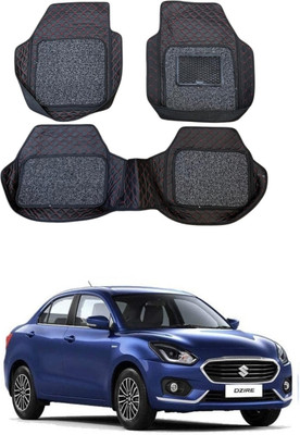ARNEJA Leatherite 7D Mat For  Maruti Suzuki New Dzire(Red, Black)