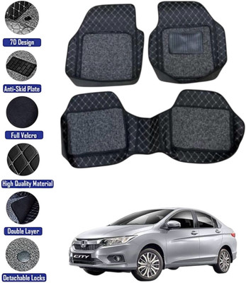 GENFRID Leather 7D Mat For  Honda City ZX(Silver, Black)