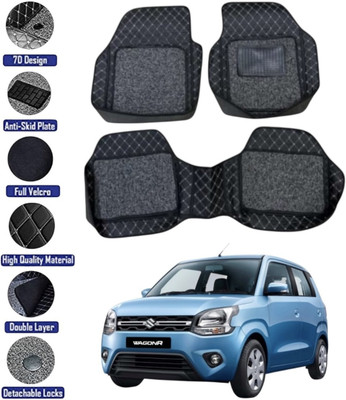 GENFRID Leather 7D Mat For  Maruti Suzuki WagonR(Silver, Black)