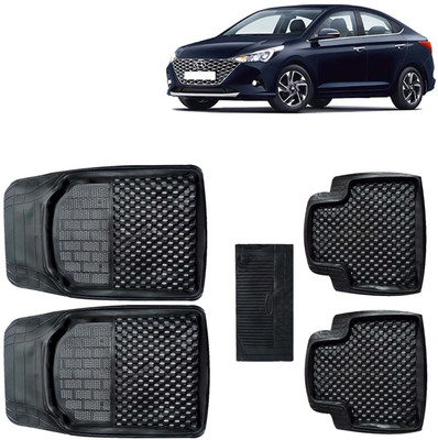 Kingsway PVC Tray Mat For  Hyundai Verna(Black)