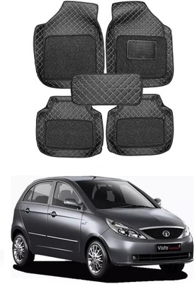 arneja trading company Leatherite 7D Mat For  Tata Indica Vista(Silver, Black)