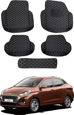 MATIES Leatherite 7D Mat For  Hyundai Aura(Black)