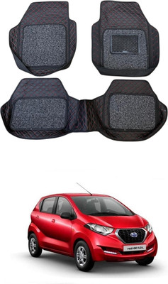 Autocom Leatherite 7D Mat For  Datsun Redi GO(Red, Black)