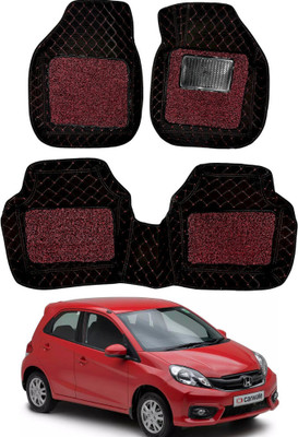Autorepute Leather 7D Mat For  Honda Brio(Red, Black)