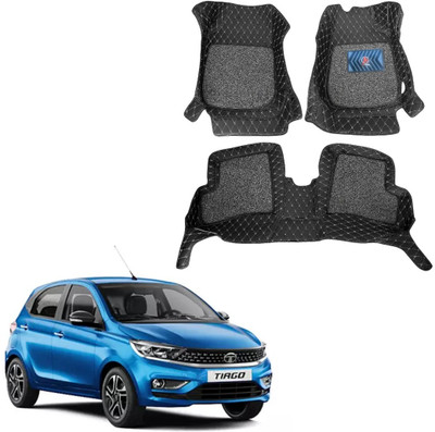 AUTO FUTURE Fabric 7D Mat For  Tata Tiago(Gold, Black, Grey)