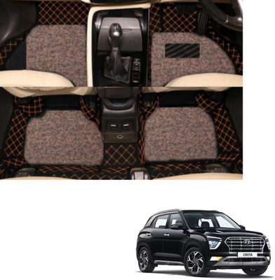 Autoclow Leatherite 7D Mat For  Hyundai Creta(Beige, Brown)