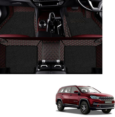 Autoclow Leatherite 7D Mat For  Jeep Meridian(Red, Black)