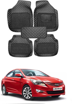 arneja trading company Leatherite 7D Mat For  Hyundai Fluidic Verna(Silver, Black)