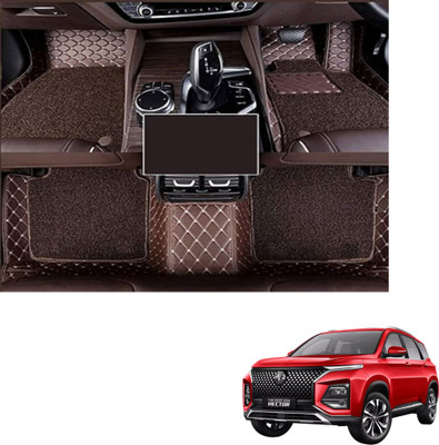 Autoclow Leatherite 7D Mat For  MG Hector Plus(Brown, Brown)