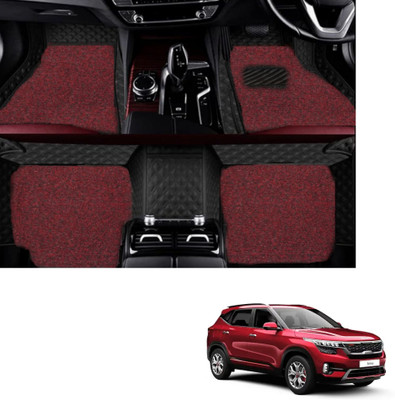 Autoclow Leatherite 7D Mat For  Kia Seltos(Black, Red)