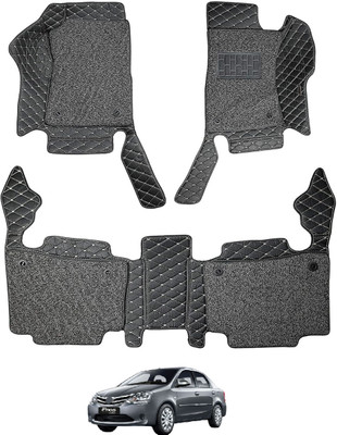 MOCKHE Leatherite 7D Mat For  Toyota Etios(Black)