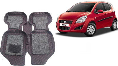 AUTORACE Leatherite 7D Mat For  Maruti Ritz(Black, Red)