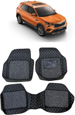 Arnejaa Leatherite 7D Mat For  Skoda Kushaq(Silver, Black)