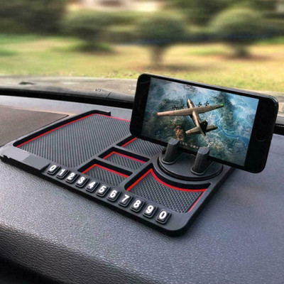 ANAYA G Silicone Standard Mat For  Universal For Car(Black, Red)