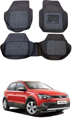 Autocom Leatherite 7D Mat For  Volkswagen Polo Cross(Red, Black)