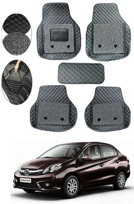SLSHILPA Leather 7D Mat For  Honda Amaze(Black)