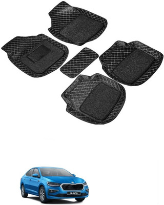 arneja trading company Leatherite 7D Mat For  Skoda Slavia(Black)
