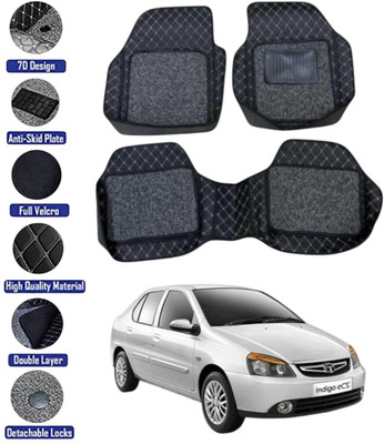 GENFRID Leather 7D Mat For  Tata Indigo(Black, Silver)