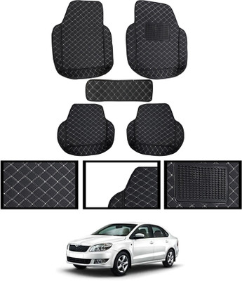 ABJD Leatherite 7D Mat For  Skoda Rapid(Black)