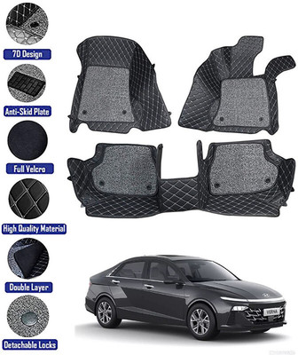 RKPSP Leatherite 7D Mat For  Hyundai Verna(Black)