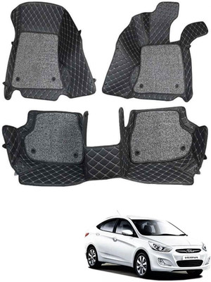 TOFIT ENTERPRISE Leatherite 7D Mat For  Hyundai Verna Fluidic(Black)