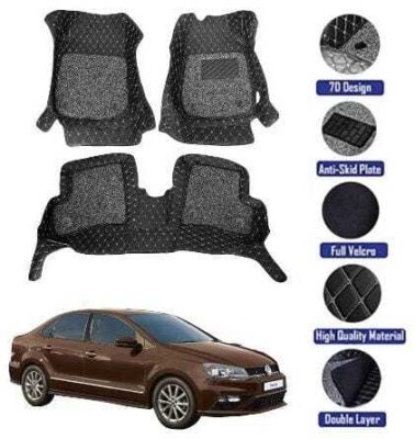 GENFRID Leatherite 7D Mat For  Volkswagen Vento(Silver)